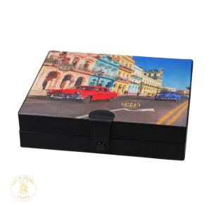 Cuba Leather Humidor 10 Cigars - Black