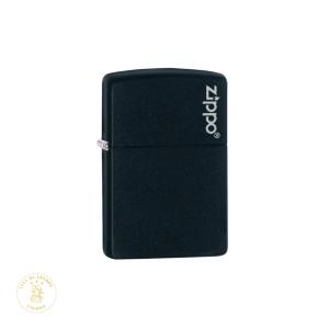 Zippo Black Matte with Logo Lighter