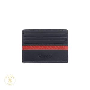 Zippo Card Holder Black with Red Stitched Stripe