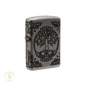 Zippo Antique Silver Plated Armor Tree of Life