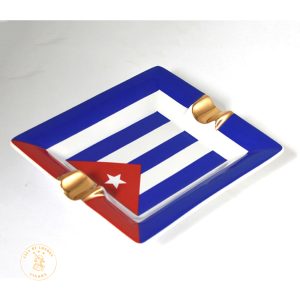 Ceramic Cuban Flag Ashtray - 2 Fingers
