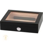 Black Humidor with Glass Window - 20 cigars