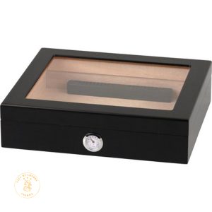 Black Humidor with Glass Window - 20 cigars