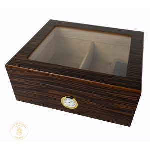 Brown Humidor with Glass Window - 25 cigars