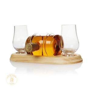 Highland Malt Barrel Decanter & Two Glasses
